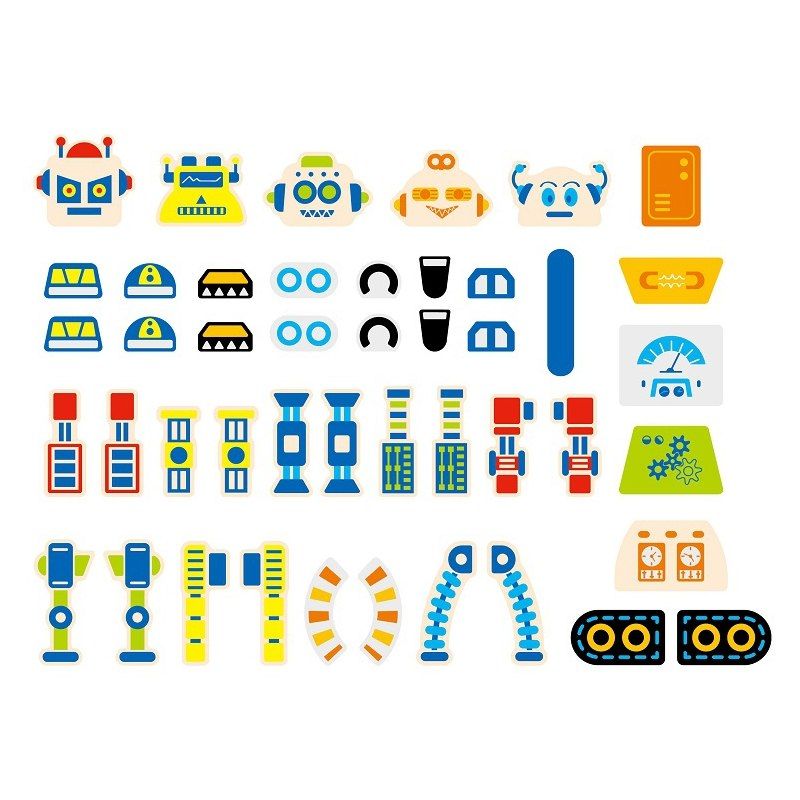 Drewniana Przybijanka Roboty 45 elementów Viga Toys