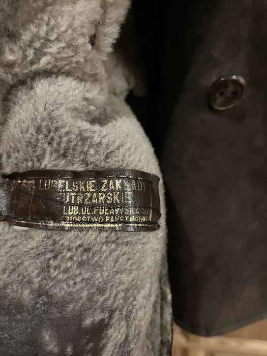 Kożuch damski brązowy