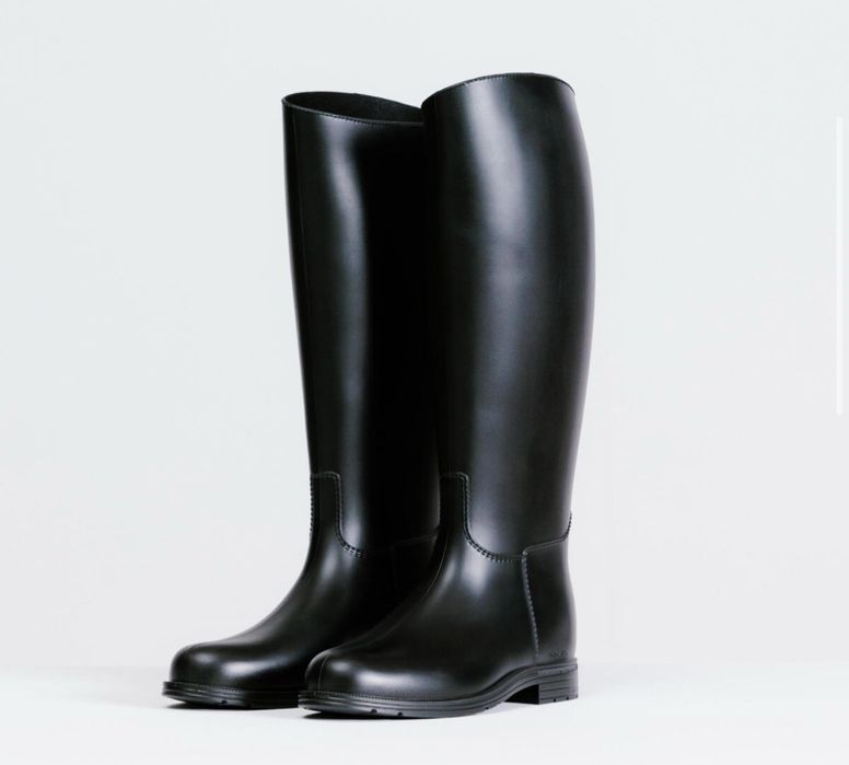 Чоботи жокейські 37 нові жіночі чорні водонепроникні гумові