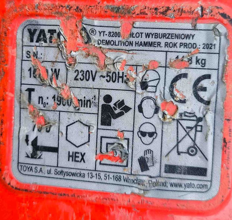 Відбійний молоток відбійник Yato YT-82002 у кейсі. Б/в.