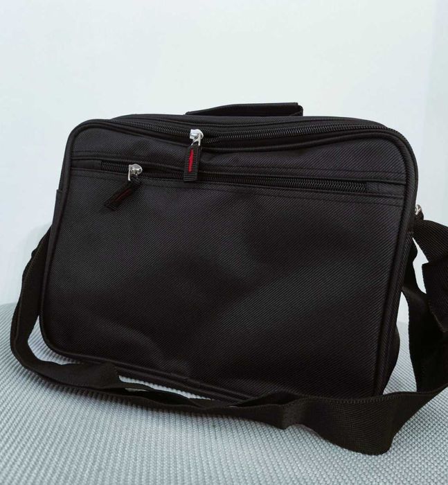 Torba męska czarna do pracy uchwyt pasek na ramię 6608