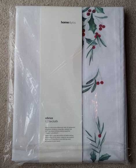 Biały obrus z wiosennym motywem home&you 130x180 cm NOWY OKAZJA!!