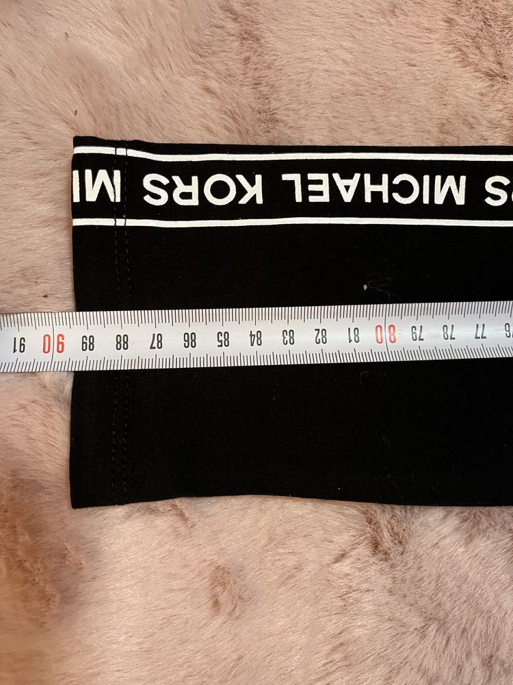 Michael Kors legginsy leginsy czarne bawełniane lampasem logowane XXS