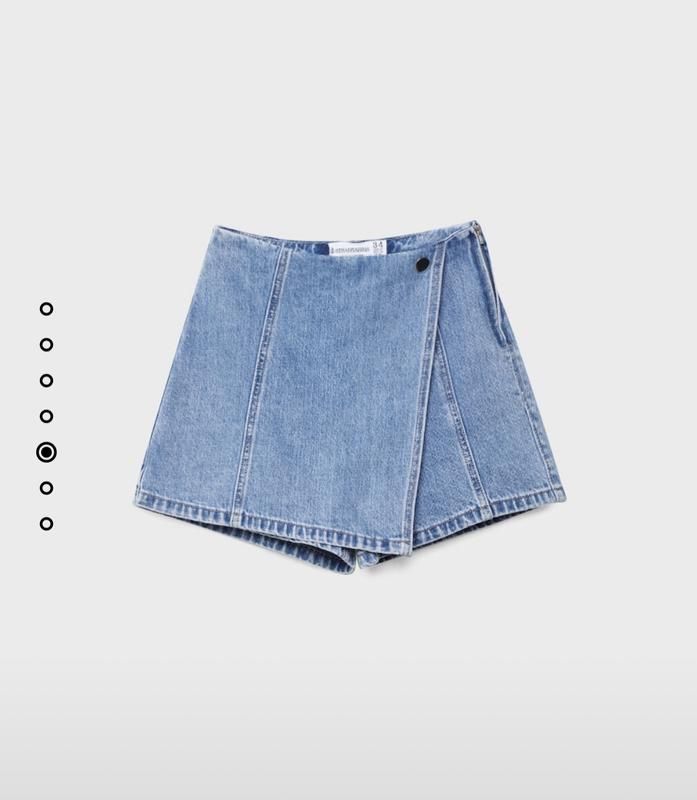 Шорти юбка stradivarius criss-cross denim skort