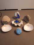 Pack de pedras e conchas decorativas