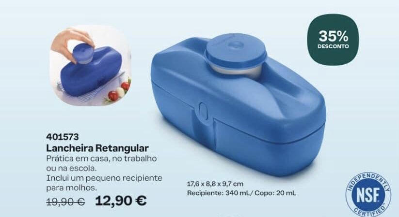 Lancheira Rectangular Tupperware