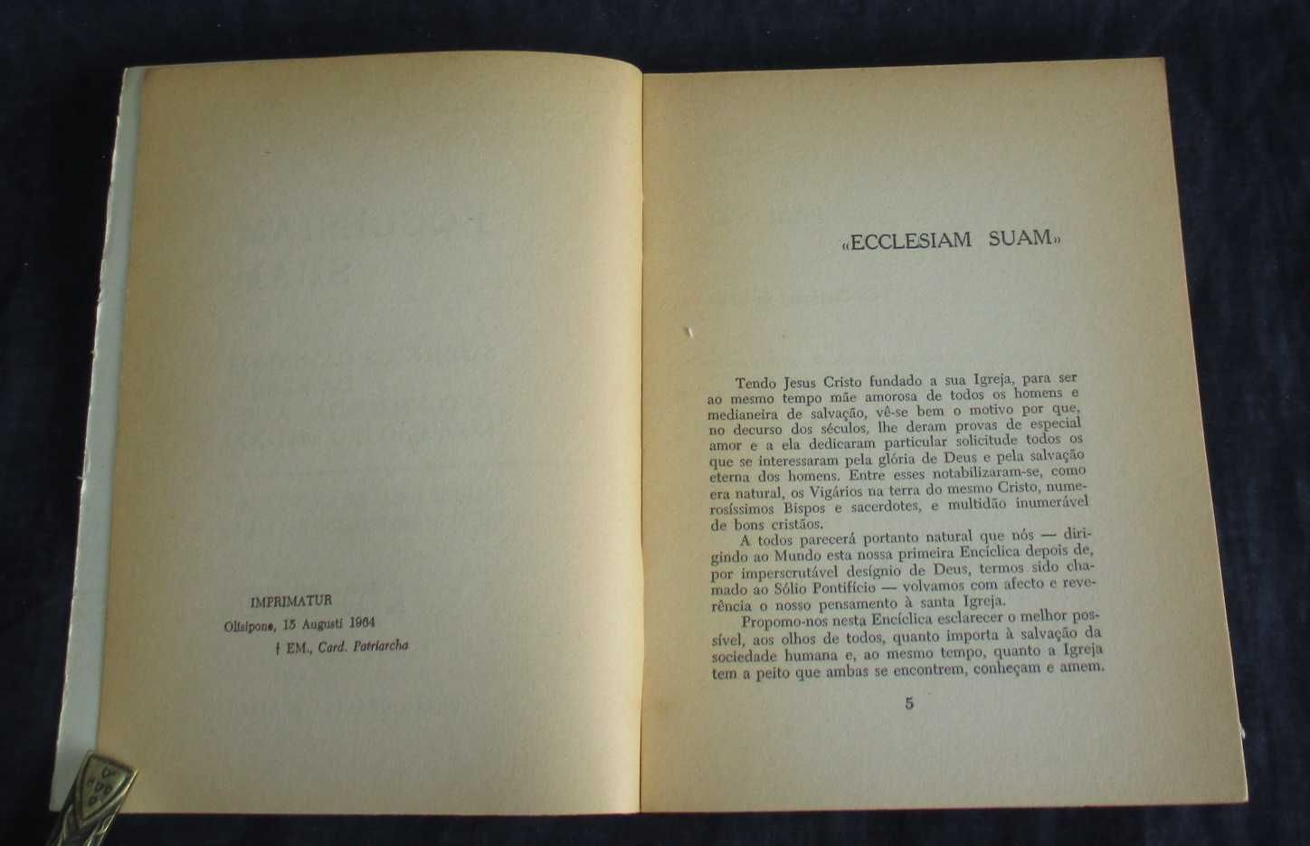 Livro Ecclesiam Suam Carta Encíclica de Sua Santidade Paulo VI