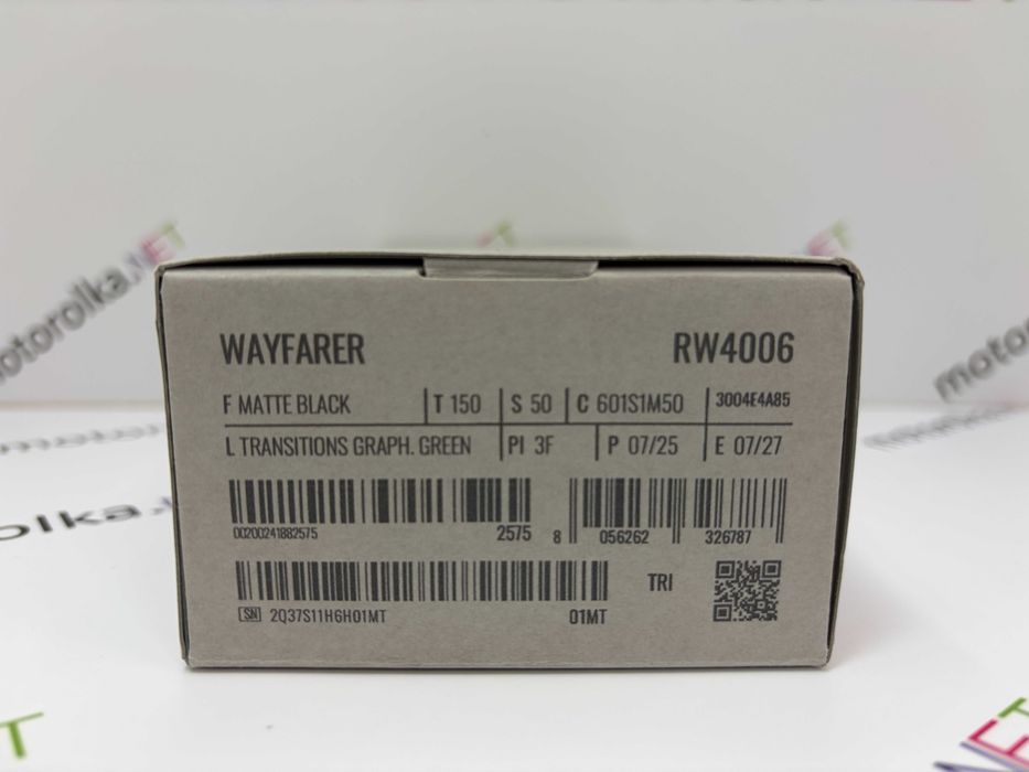 очки Ray-Ban Meta Wayfarer rw4006 matte black transitions graph green