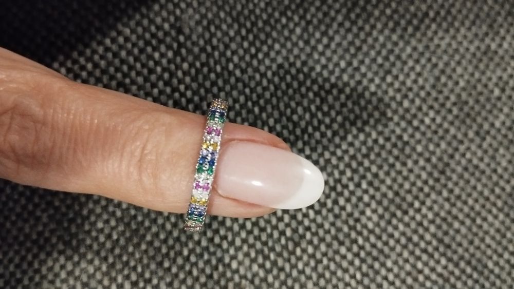 Pierścionek obrączka kolorowa 6 cm