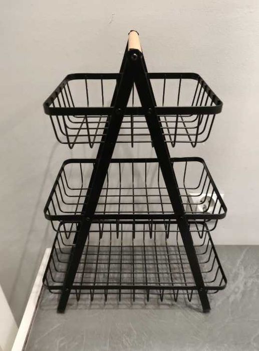 Stojak z koszykami na owoce warzywa do kuchni akcesoria 3 poziomy