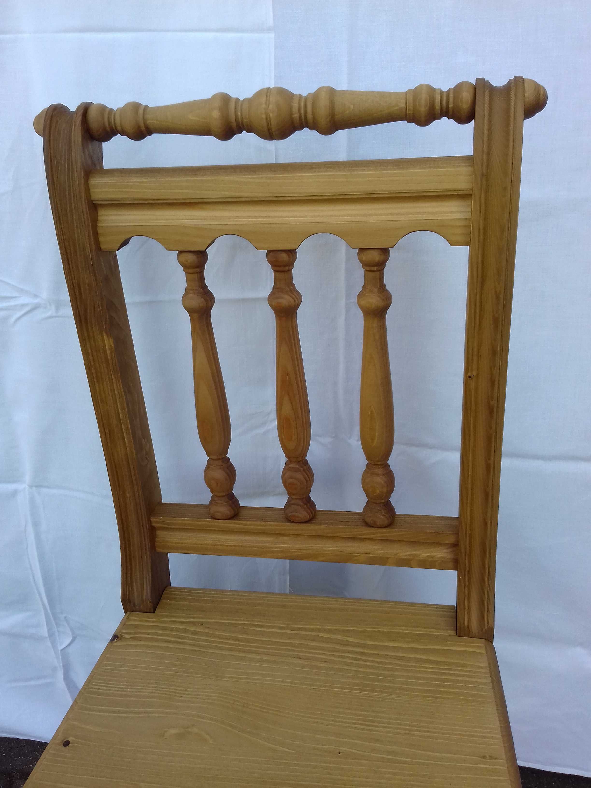 Krzesło drewniane brązowe woskowane OTTO styl Landhaus Cottage salon