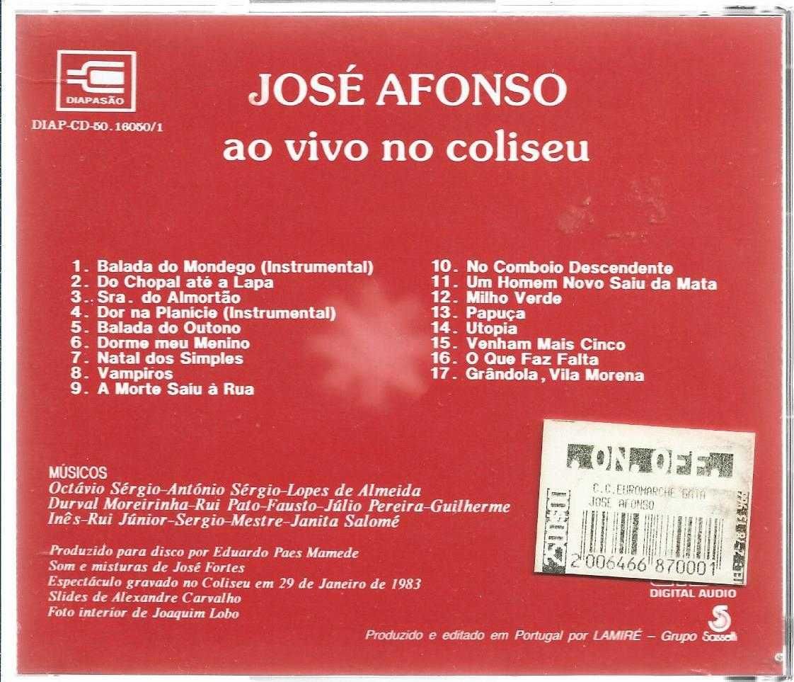 José Afonso	- - - - -		Ao Vivo no Coliseu	- - - - -	CD