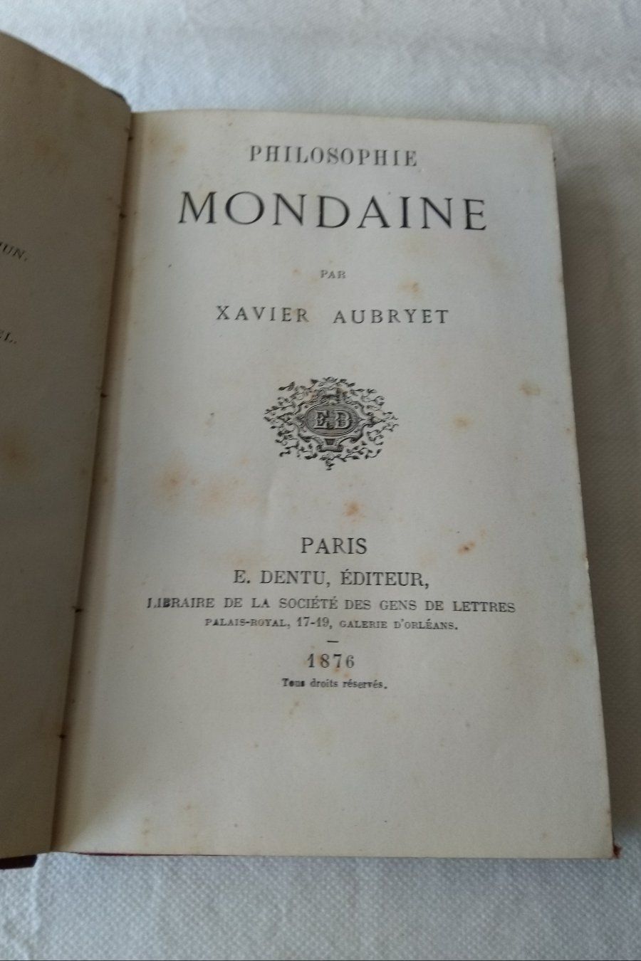 Philosophie Mondaine
