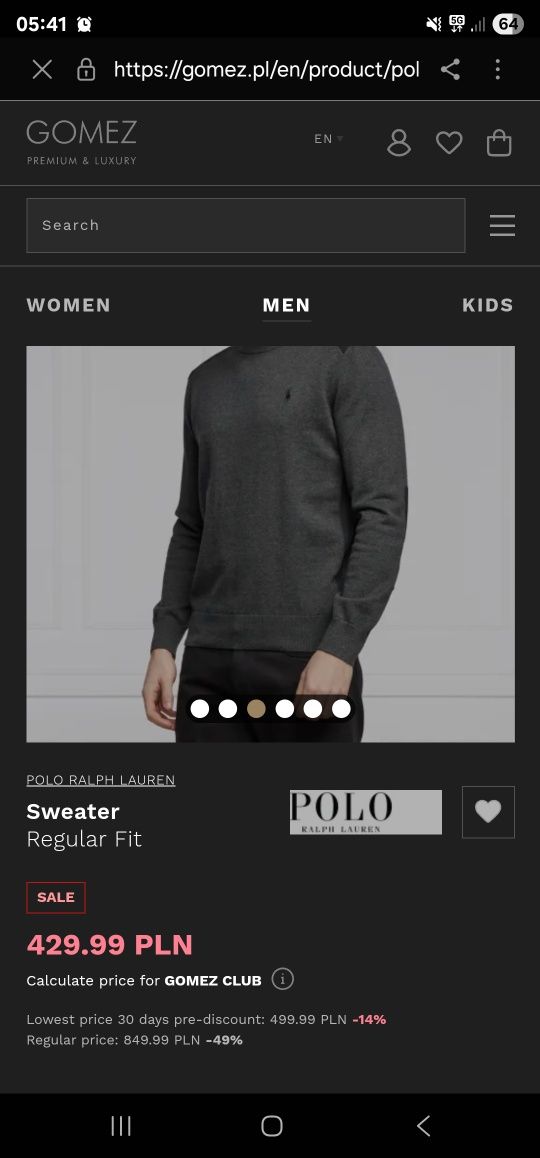 NOWY sweter Ralph Lauren POLO meski r. M L -  OKAZJA
