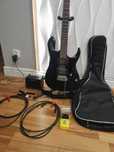 Zestaw gitarowy gitara Cort X100, wzmacniacz, akcesoria, gotowy do gry