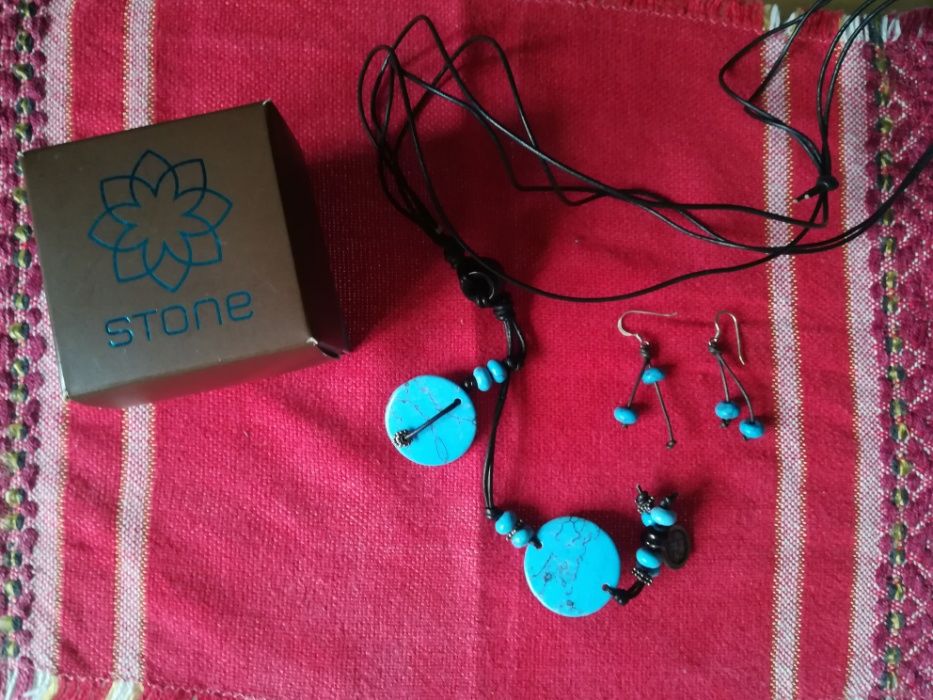 Conjunto colar e brincos Stone