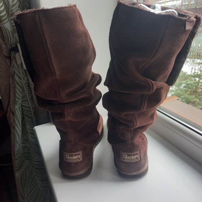 Чоботи жіночі зимові SKECHERS,шкіра-замша.Роз.40,устілка27см.Теплі.