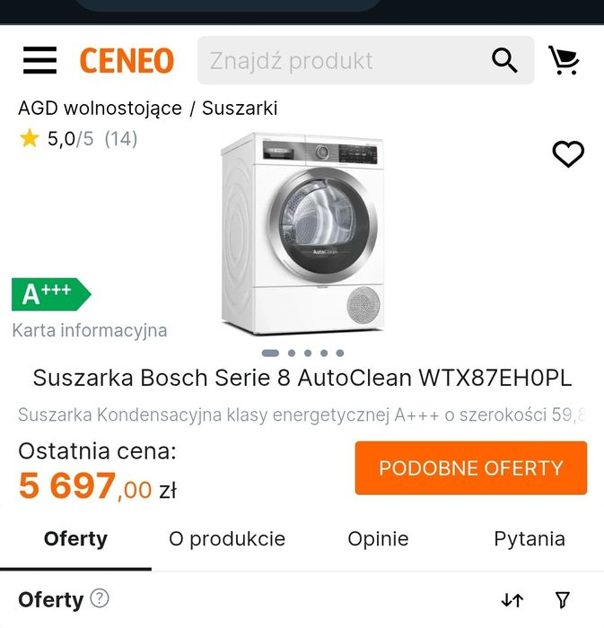 suszarka Bosch 9kg z szufladą