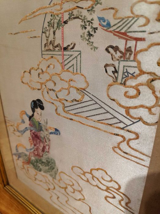 2 quadros Jianzhi - arte oriental