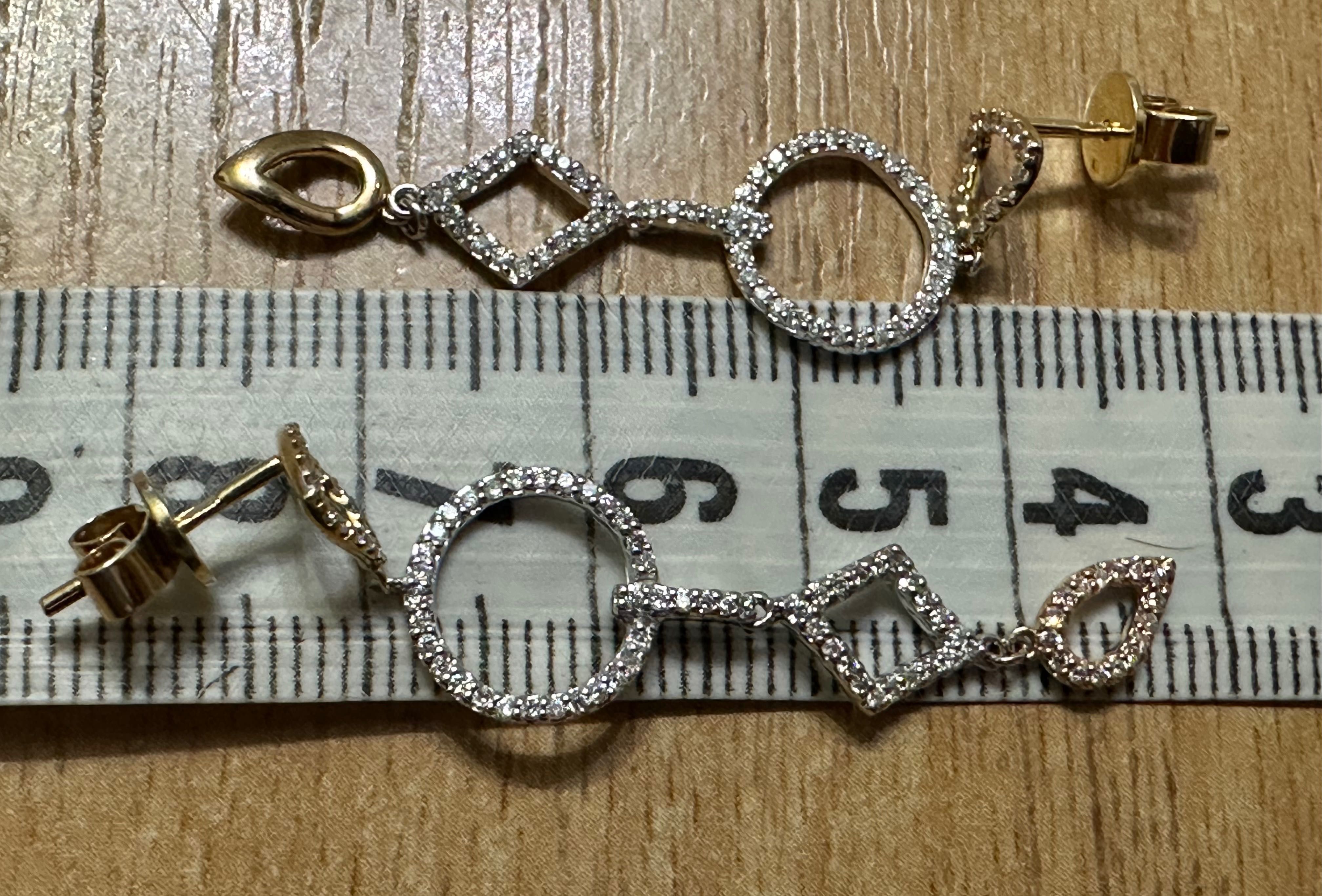 Золотые  серьги с бриллиантами 0,52 карата