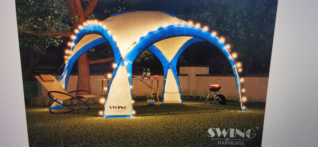Pawilon namiot ogrodowy z podświetleniem LED na lampę solarną ścianki