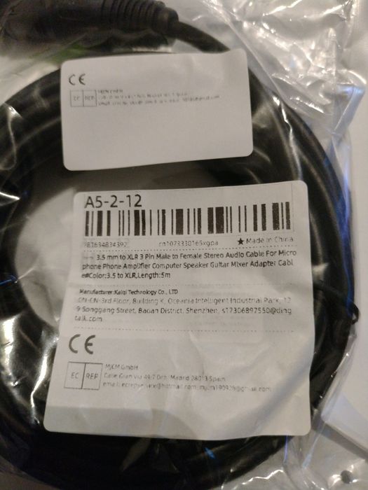 Kabel mikrofonu 3,5mm XLR 5 m