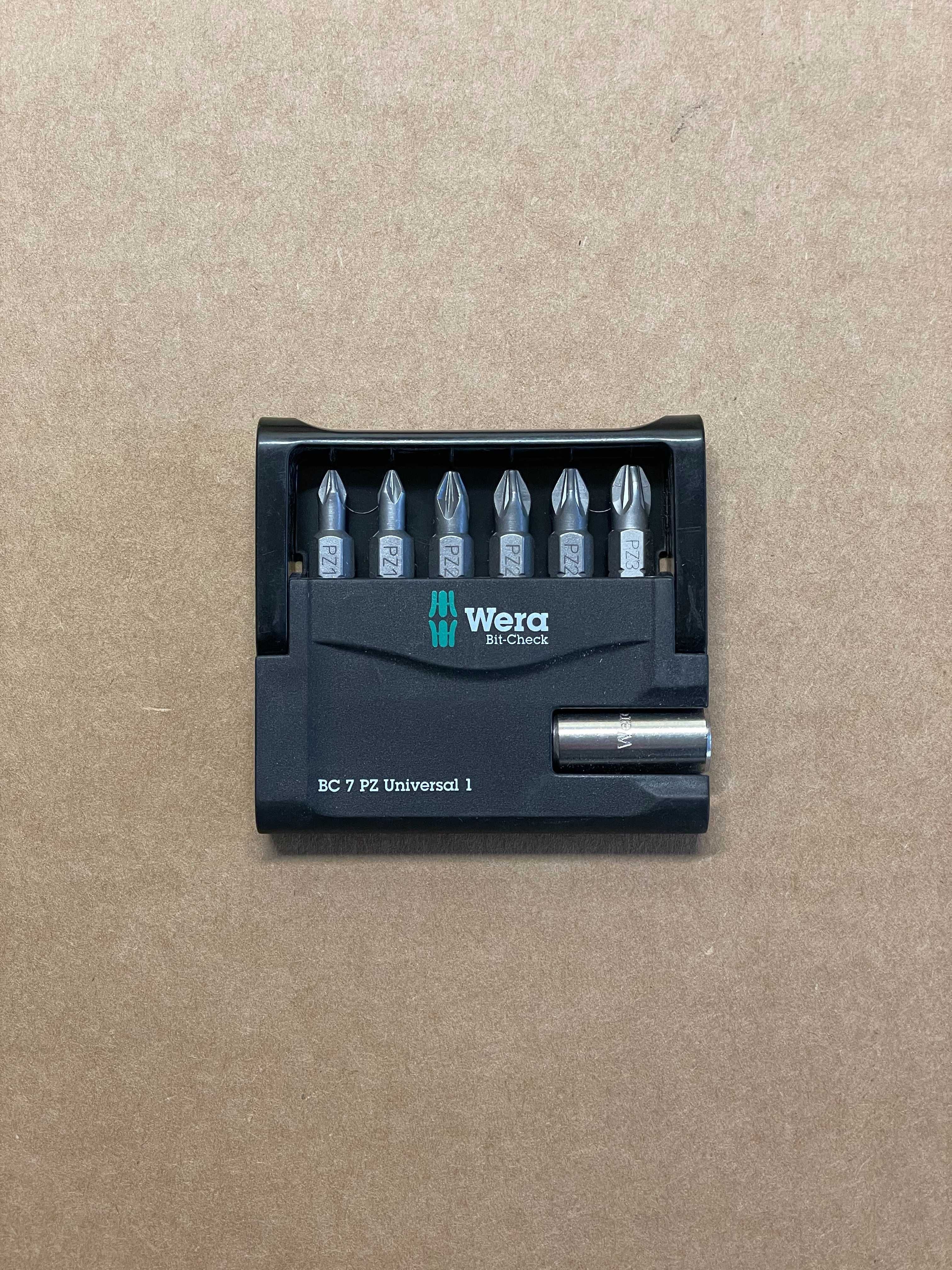 Zestaw bitów 7 el. PZ Pozidriv Adapter Wera Bit-Check 7 PZ Universal 1