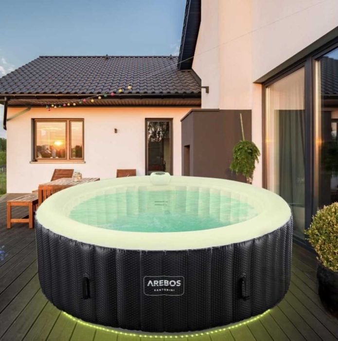 Basen spa jakuzzi santorini okeagly LED Arebos