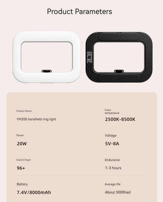 Ramka fotograficzna światło wypełniające lampa pierścieniowa