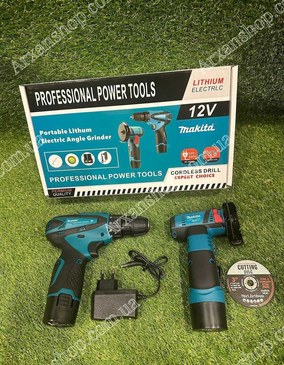 Шурупокрут Makita. Набір акумуляторного інструменту 2в1. Шуруповерт.
