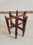 Mesa de Madeira Antiga Àrabe Orienta Dobrável Marrocos Vintage