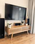 OKAZJA ! Piękna designerska dębowa szafka AUDIO. Komoda RTV. Nowa