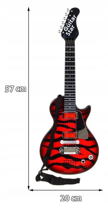 Gitara Elektryczna Rockowa Dla Dzieci + Mikrofon  Zmu.hk-9080B.cr