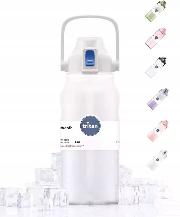 Free Breath Butelka na wodę o pojemności 2 l duża butelka na wodę,