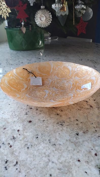 Patera miska misa szklana złoto srebro święta złota srebrna