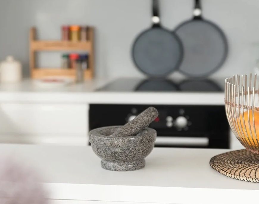 Relaxdays Moździerz, Granit, Szary, 17 cm