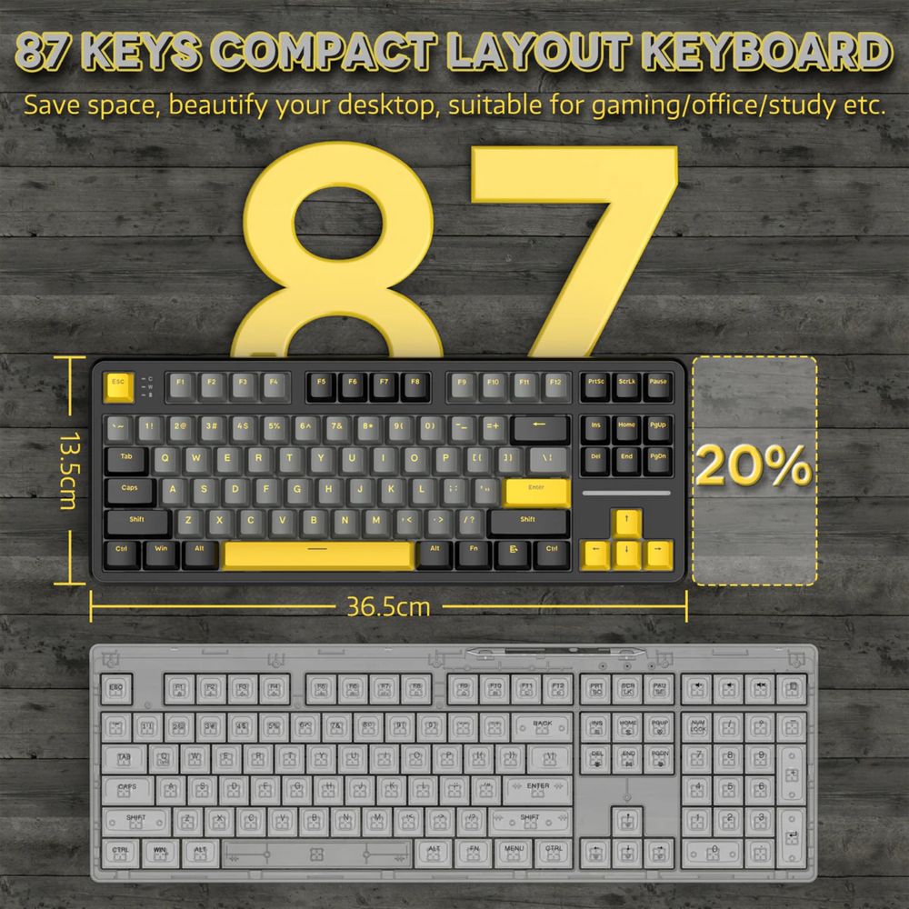 Бездротова механічна клавіатура 80% Attack Shark X87