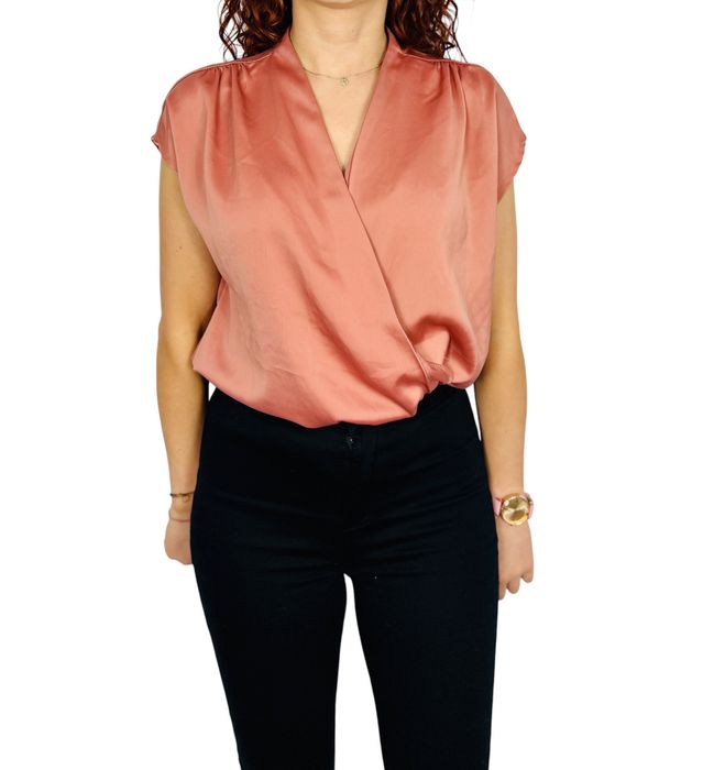 Satynowe body w kolorze miedzianym L 40 Costes