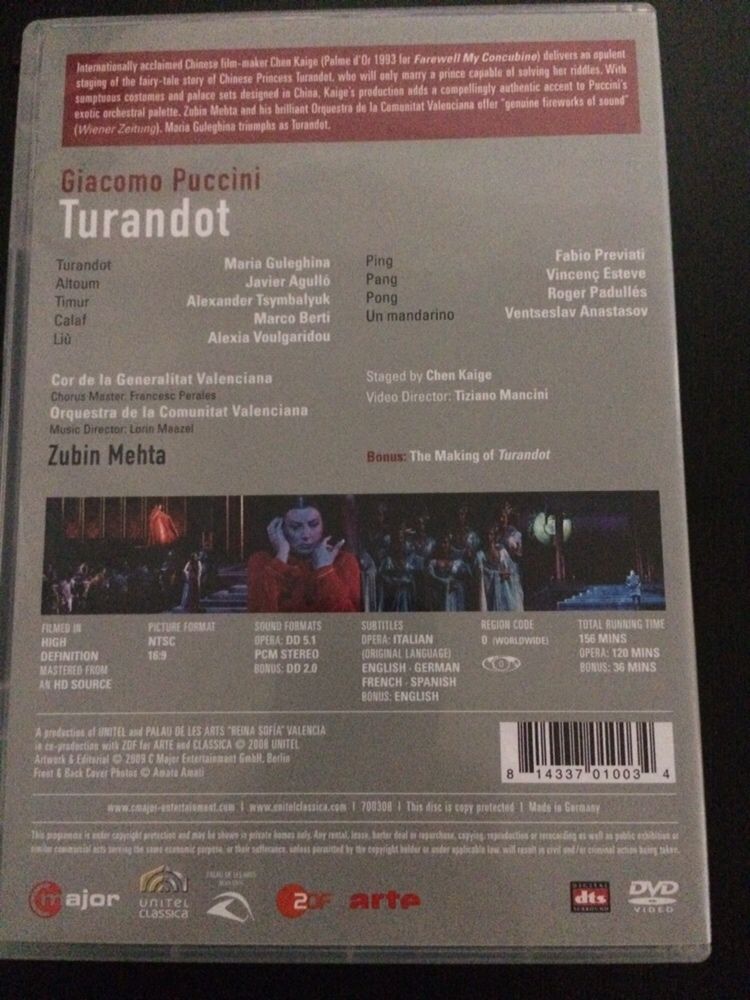 DVD Puccini Turandot