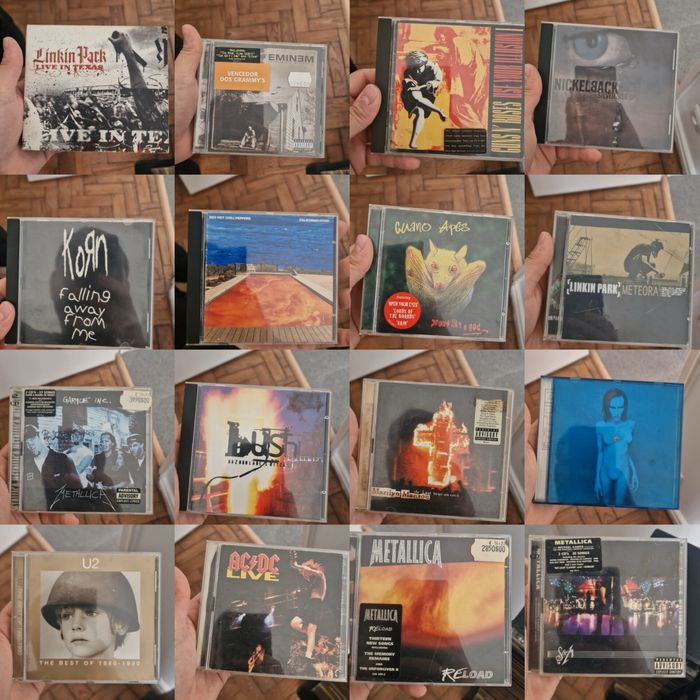 Coleção de CDs Rock/Metal – Metallica, Linkin Park, RHCP, Eminem, etc.