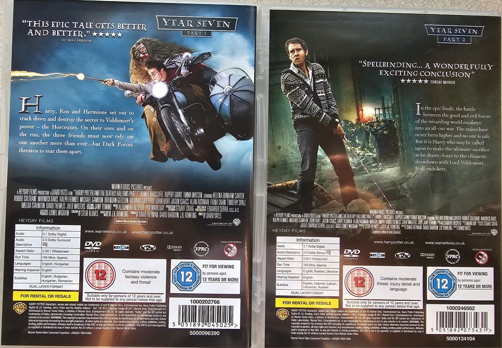 Harry Potter i insygnia śmierci cz.1 i 2 Dvd