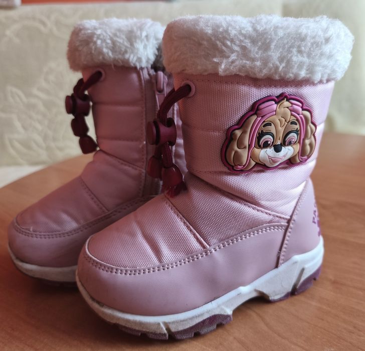 Buty zimowe śniegowce, kozaki dla dziewczynki r24