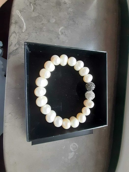 Pulseira pérolas e prata, nunca usada