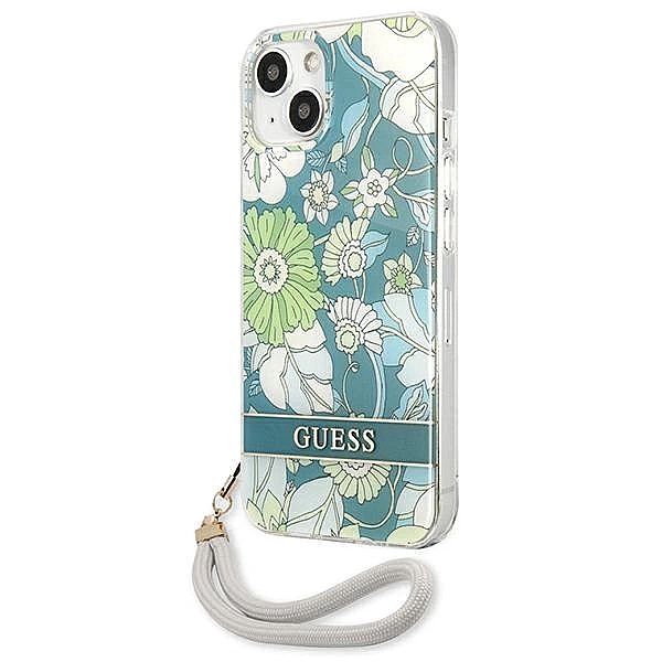 Etui Guess Flower Strap na iPhone 13 mini - zielone