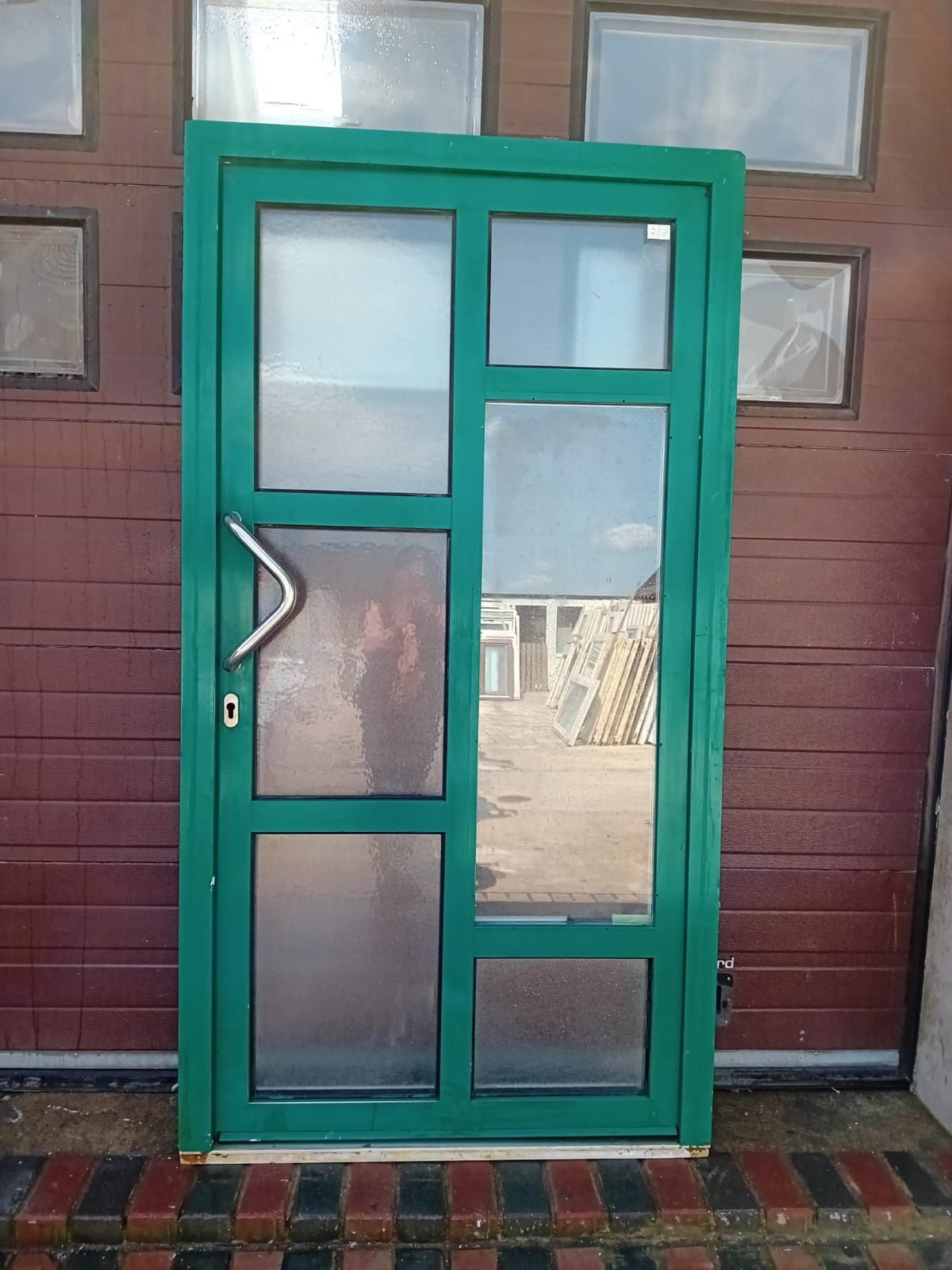 Drzwi aluminiowe zielone 114x215 Niemieckie DOWÓZ CAŁY KRAJ