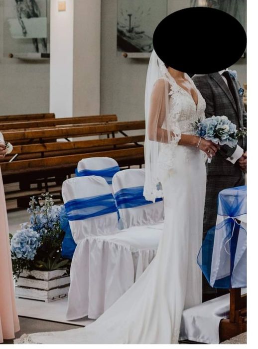 Suknia ślubna z welonem, z kolekcji 2021 JUSTIN ALEXANDER 88097