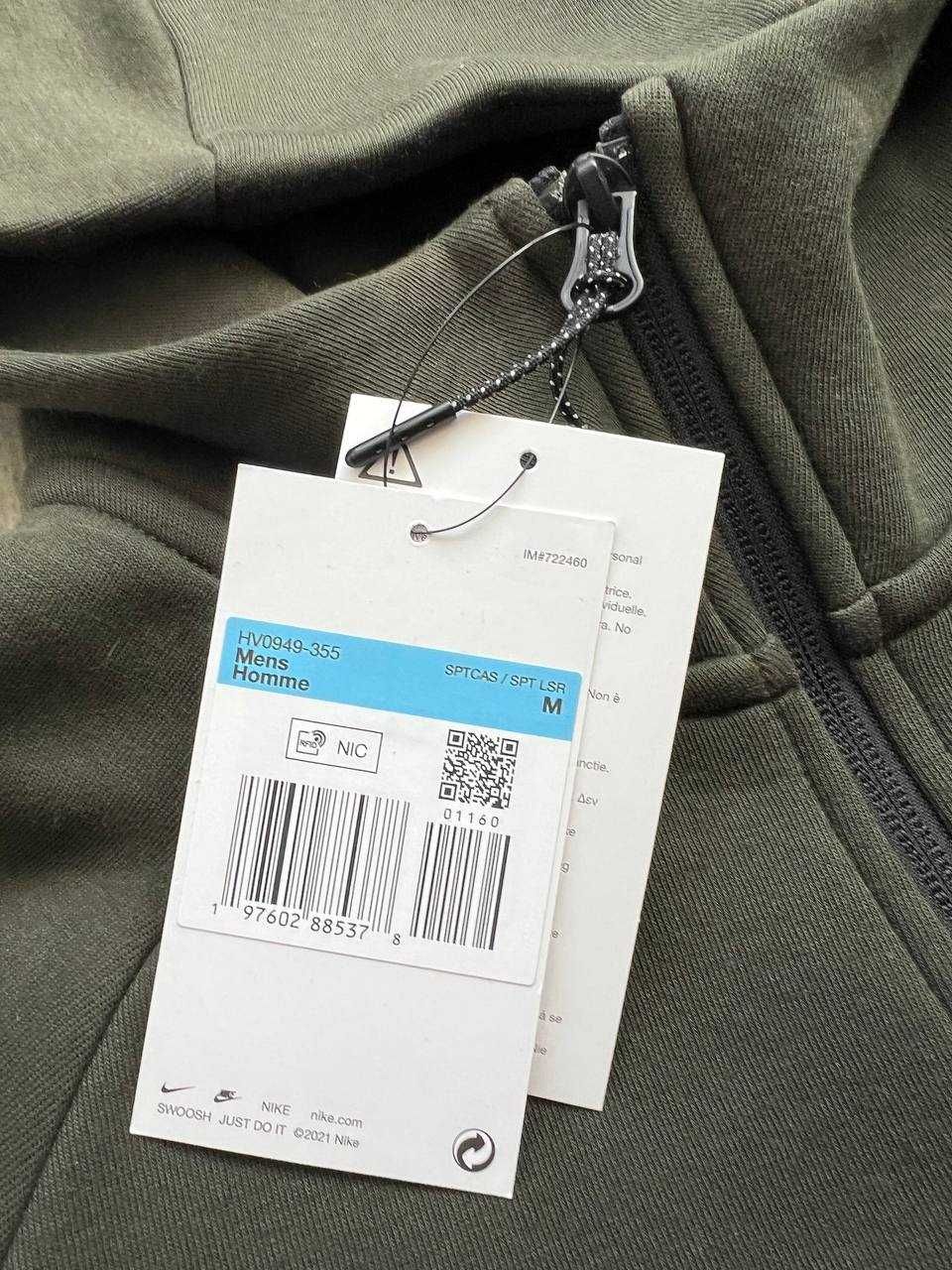 ОРИГІНАЛ! Кофта Nike Tech Fleece Fz Wr Olive XS S M L XL | HV0949-355