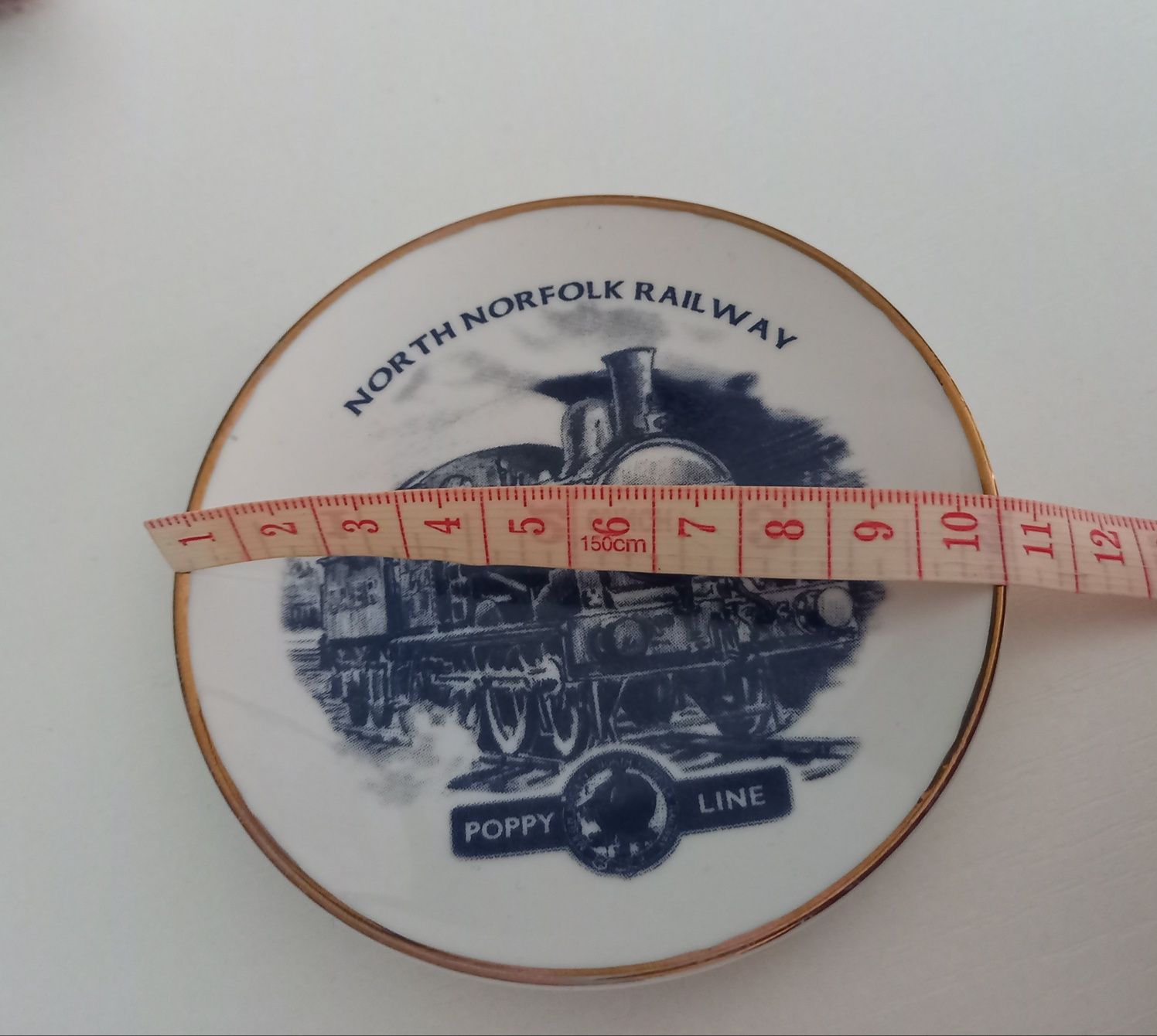 Rarytas talerzyk Norfolk Poppy Line porcelana kolej parowa vintage