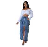 Spodnica maxi dluga jeans  denim