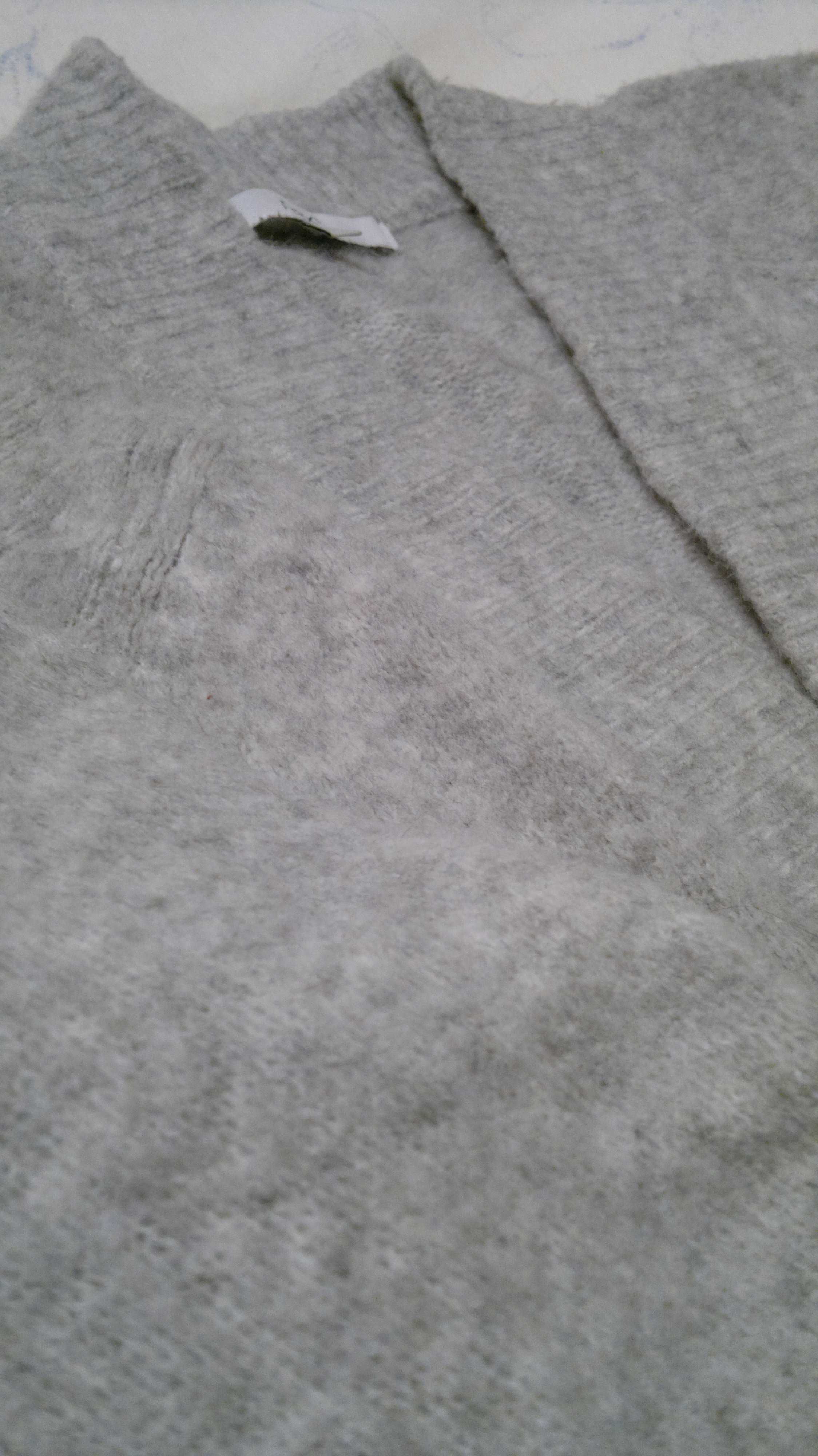 Kardigan długi sweter wełna jasno szary NEXT  S 36 M 38 L 40 XL 42 XXL